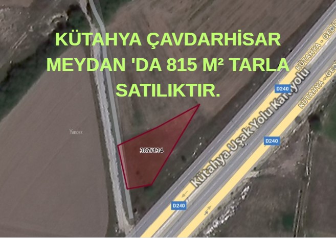 KÜTAHYA ÇAVDARHİSAR MEYDAN 'DA 815 M² TARLA SATILIKTIR. - KÜTAHYA ÇAVDARHİSAR fotoğraf 5
